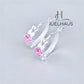 JUELHAUS Silver Earrings for Girls, Round Shape, Solid, Like Pretty Small Stone Rings