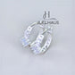 JUELHAUS Women's Silver Earrings Round Shape, Solid Thick White Stone, Simple, Bright, Long-lasting Wear