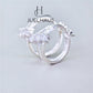 JUELHAUS  Women's Sterling Silver Earrings with Solid Round Stones with 3 Outstanding Horizontal Stones