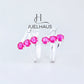 JUELHAUS  Women's Sterling Silver Earrings with Solid Round Stones with 3 Outstanding Horizontal Stones