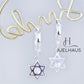 JUELHAUS S925 Children's Silver Earrings Long Tung Teng Style with Sparkling Stone Stars