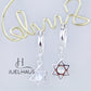 JUELHAUS S925 Children's Silver Earrings Long Tung Teng Style with Sparkling Stone Stars
