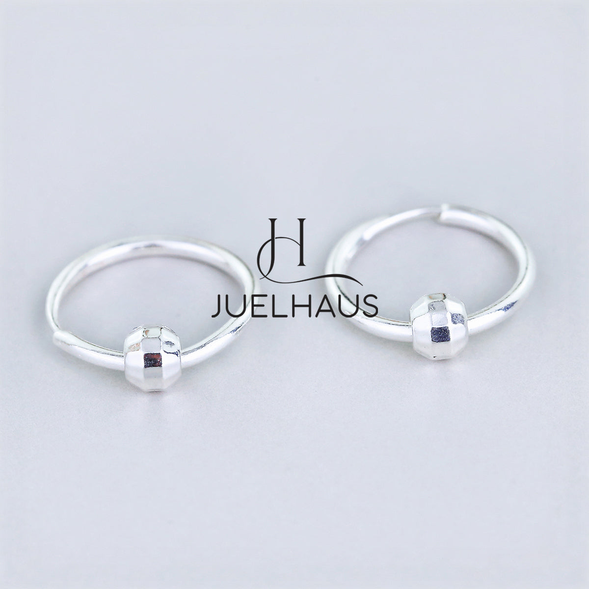 JUELHAUS Smooth Round Silver Earrings for Babies or New Earrings