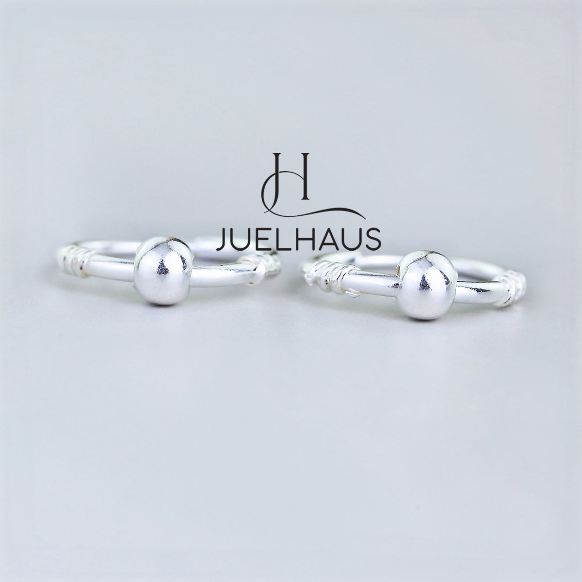 JUELHAUS Smooth Round Silver Earrings for Babies or New Earrings