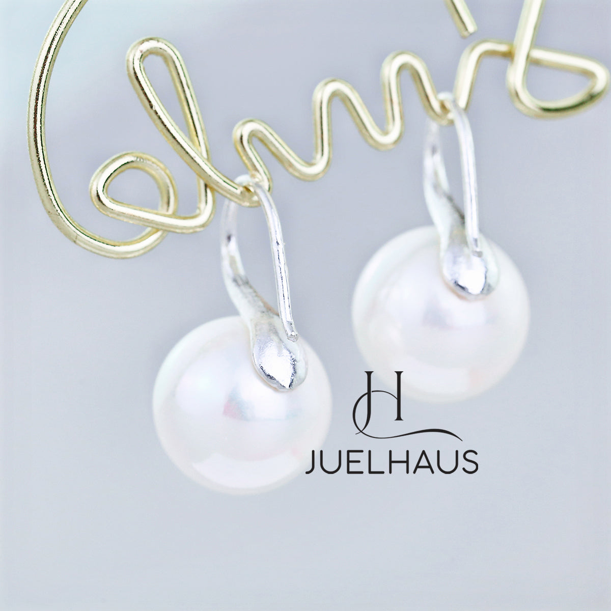 JUELHAUS Silver Pearl Earrings Short Hook Style, Simple, Durable, Luxurious, Easy to Wear