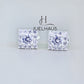 JUELHAUS  Women's Silver Earrings with Square Stone Buds, Youthful and Modern Personality