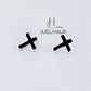 JUELHAUS Personality Black Painted Cross-shaped Silver Earrings