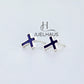 JUELHAUS Personality Black Painted Cross-shaped Silver Earrings