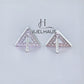 JUELHAUS Silver Triangle Stud Earrings with Unique and Stylish Gemstones