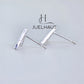 JUELHAUS Silver Triangle Stud Earrings with Unique and Stylish Gemstones