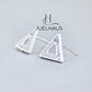 JUELHAUS Silver Triangle Stud Earrings with Unique and Stylish Gemstones