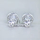 JUELHAUS  Women's Silver Earrings with Stone Buds in Round Flower Shape, Simple, Luxurious and Outstanding