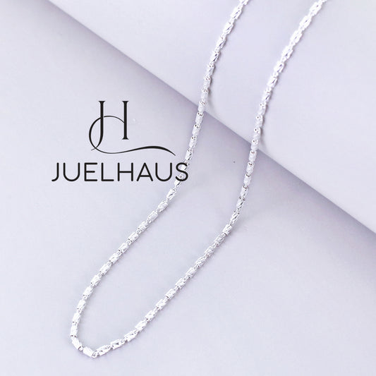JUELHAUS Silver Necklace S925 Italian Style Super Bright Stylized Bar Chain