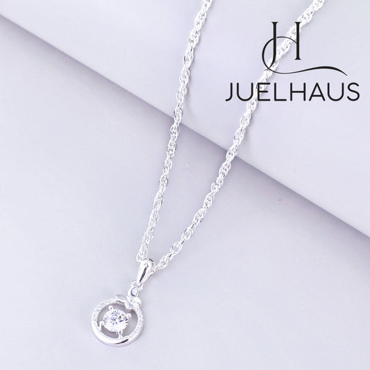 JUELHAUS Silver Necklace S990 Pure Italian Pendant with Butterfly Wings Perched on Stone with 4 Glistening Cups