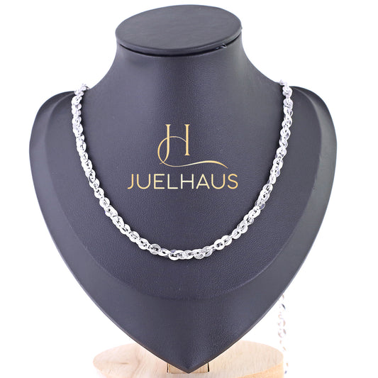 JUELHAUS Silver Necklace S925 Italian Style Twisted Tangled, Outstanding Luxury