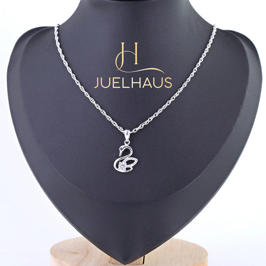 JUELHAUS Silver Necklace S990 Pure Black-Eyed Swan Shape, Beautiful and Magnificent