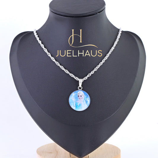 JUELHAUS Silver Necklace S990 Pure Princess Elsa Frozen Ice Queen for Girls