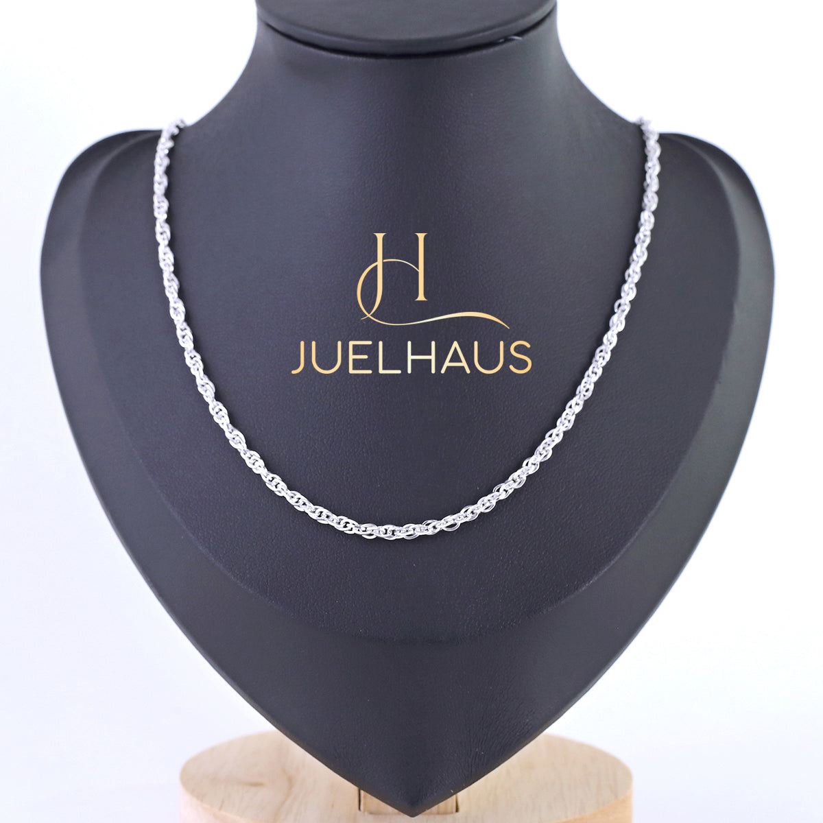 JUELHAUS S990 Fine Silver Chain Necklace for Women Rope Chain Super Shiny & Durable Women's Chain Perfect Jewelry Gift For Wife