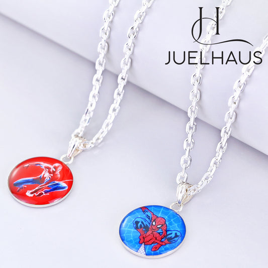 JUELHAUS Silver Necklace S990 Pure Spider-Man Spiderman Movie Version Healthy and Playful