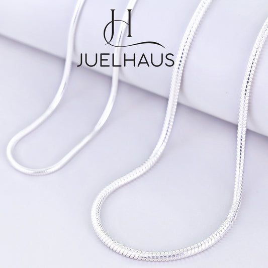 JUELHAUS Silver Necklace S925 Italian Worm Chain Style Super Durable Super Solid Easy to Combine and Wear on All Faces