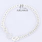 JUELHAUS  Silver Bracelet for Girls, Single Chain Style, Interspersed with Long Round Eyes, with Lucky Four-Leaf Clover Charm