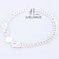 JUELHAUS  Silver Bracelet for Girls, Single Chain Style, Interspersed with Long Round Eyes, with Lucky Four-Leaf Clover Charm
