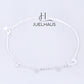 JUELHAUS  S990 Pure Silver Women's Anklet with Beautiful Small Moon and Star Shaped with Sparkling Stone