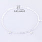 JUELHAUS S990 Pure Silver Women's Anklet with Solid Square Chain with Happy Smiley Face Shape