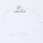 JUELHAUS S990 Pure Silver Women's Anklet with Solid Square Chain with Happy Smiley Face Shape