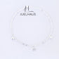 JUELHAUS S990 Pure Silver Women's Anklet with Solid Square Chain with Happy Smiley Face Shape