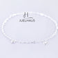 JUELHAUS S990 Pure Silver Women's Anklet with Solid Square Chain with Happy Smiley Face Shape