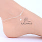 JUELHAUS  S990 Pure Silver Women's Anklet with Beautiful Small Moon and Star Shaped with Sparkling Stone