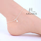 JUELHAUS  S990 Pure Silver Women's Anklet Flower Shape 4-Pointed Star Solid Round Chain Unique