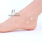 JUELHAUS  S990 Pure Silver Women's Anklet Flower Shape 4-Pointed Star Solid Round Chain Unique