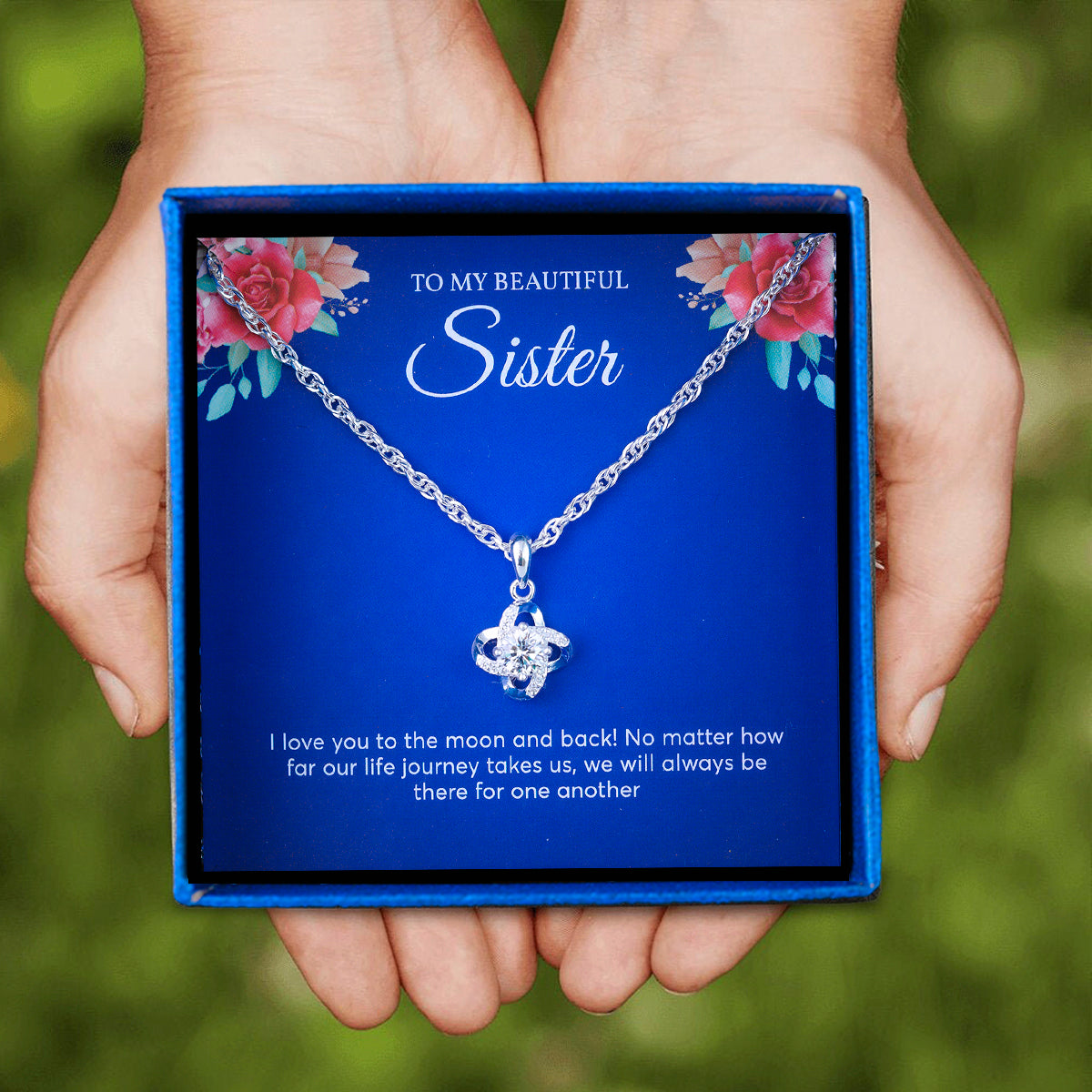 JUELHAUS Silver Necklace Gift for Sisters S990 Pure Love Knot Small and Beautiful Meaningful Eye-catching Modern Youthful Design