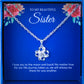 JUELHAUS Silver Necklace Gift for Sisters S990 in the shape of a 4-petal flower, smooth, beautiful, and naturally sparkling