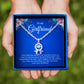 JUELHAUS  Silver Necklace Gift for girlfriend S990 Pure Angel Shape Angle 3D Waving Wings Stone Face with 3 Moving Cups