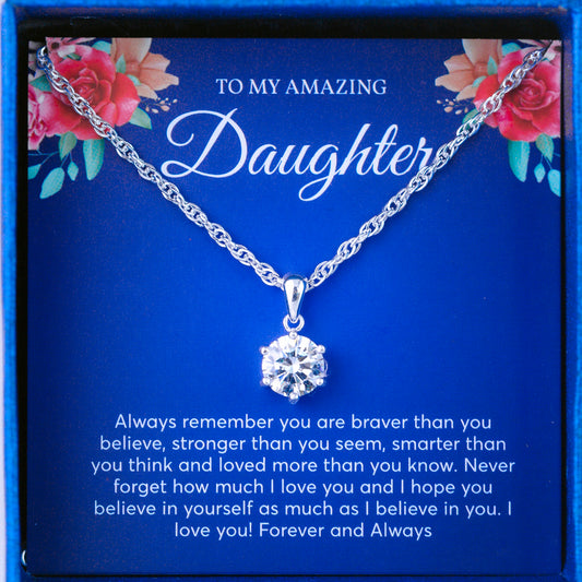 JUELHAUS Silver Pendant Gift for Girls Pure S990 Single Stone Simple Sparkling