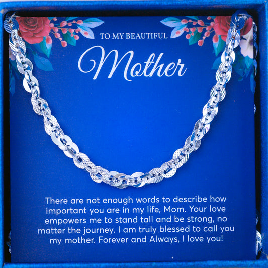 JUELHAUS Silver Necklace Gift for Mom S925 Italian Style Twisted Tangled, Outstanding Luxury