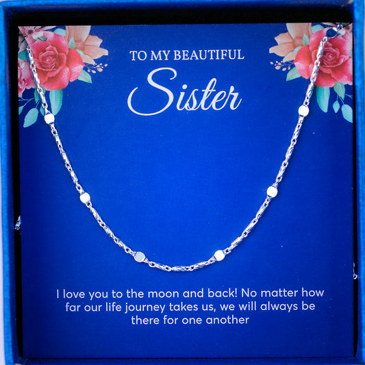 JUELHAUS Silver Necklace Gift for sisters S925 Italian Style Super Bright Stylized Bar Chain