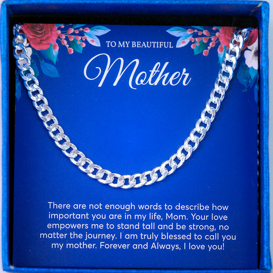 JUELHAUS Silver Necklaces for Mom, Traditional Single Chain Style, All Sizes, Simple, Durable, Beautiful and Bright Over Time