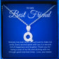 JUELHAUS Silver pendant given to a Best friend in the shape of a letter with a stone on a hook, strikingly impressive