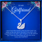 JUELHAUS Swan Pendant Inlaid With Black White Blue Stone S990 Fine Silver Elegant Swan Pendant Jewelry Gifts For girlfriend