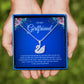 JUELHAUS Swan Pendant Inlaid With Black White Blue Stone S990 Fine Silver Elegant Swan Pendant Jewelry Gifts For girlfriend