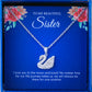 JUELHAUS Swan Pendant Inlaid With Black White Blue Stone S990 Fine Silver Elegant Swan Pendant Jewelry Gifts For sisters Swan Lover
