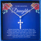 JUELHAUS Silver Pendant Gift for Daughter Pure S990 Simple Cross Shape Consisting of 7 Stones 2.5 Cups Tied Together Delicately
