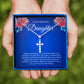 JUELHAUS Silver Pendant Gift for Daughter Pure S990 Simple Cross Shape Consisting of 7 Stones 2.5 Cups Tied Together Delicately