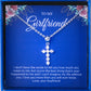JUELHAUS Silver Pendant Gift for girlfriend Pure S990 Simple Cross Shape Consisting of 7 Stones 2.5 Cups Tied Together Delicately