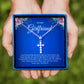 JUELHAUS Silver Pendant Gift for girlfriend Pure S990 Simple Cross Shape Consisting of 7 Stones 2.5 Cups Tied Together Delicately