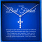 JUELHAUS Silver Pendant Gift for Best friend Pure S990 Simple Cross Shape Consisting of 7 Stones 2.5 Cups Tied Together Delicately